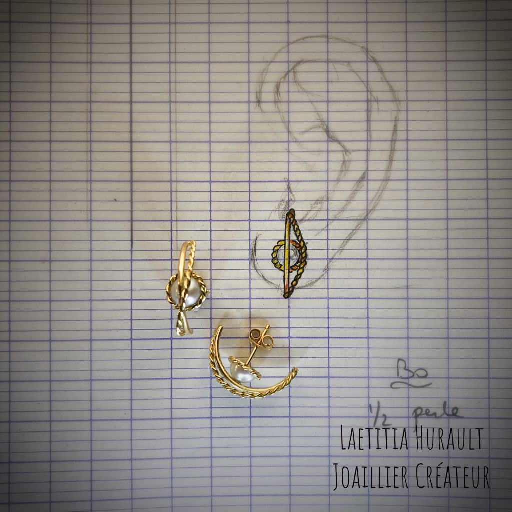 boucles d'oreilles or et perles Chartres